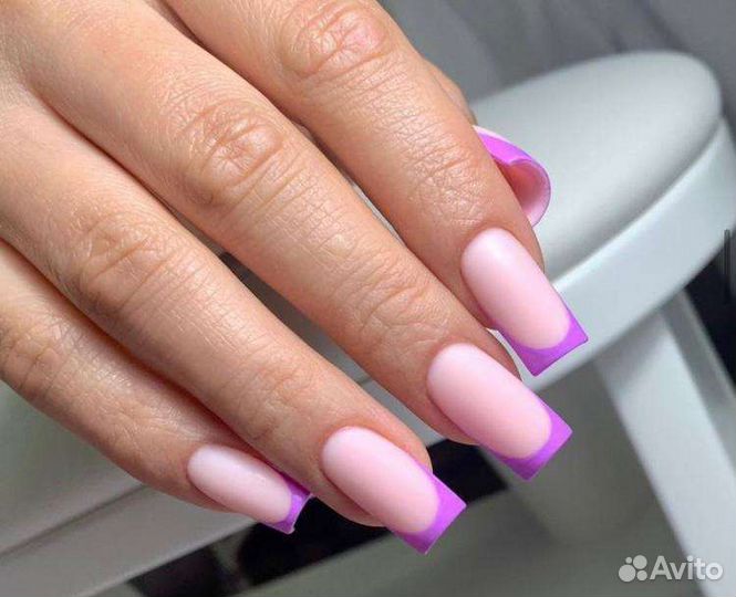 Наращивание ногтей, выкладной френч, маникюр