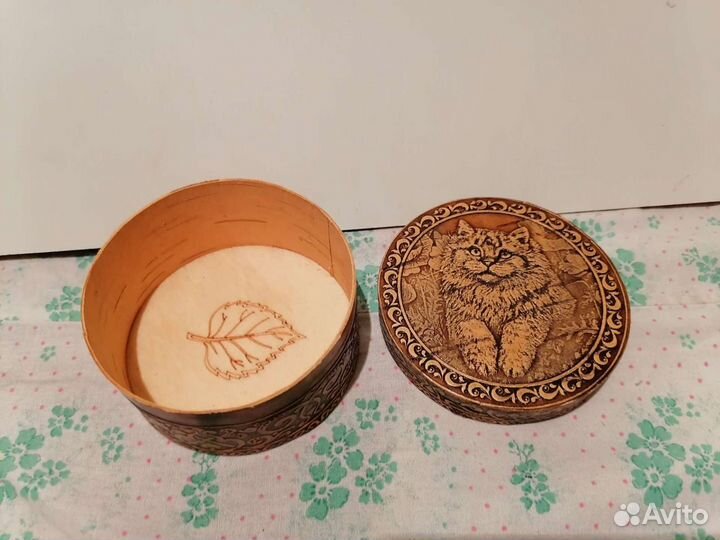 Косметички с Котиком из бересты и