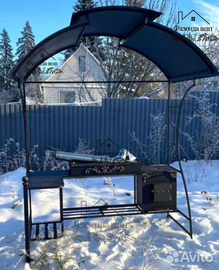Мангал с крышей