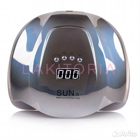 Лампа для маникюра Sun X 54 W металлик голубая сер