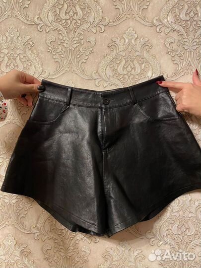 Шорты женские кожаные