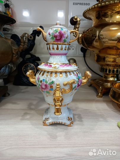 Самовар фарфоровый гжель СССР