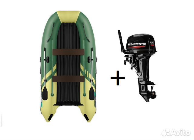 Мотор Gladiator 9.9 Pro + Лодка Gladiator E350S