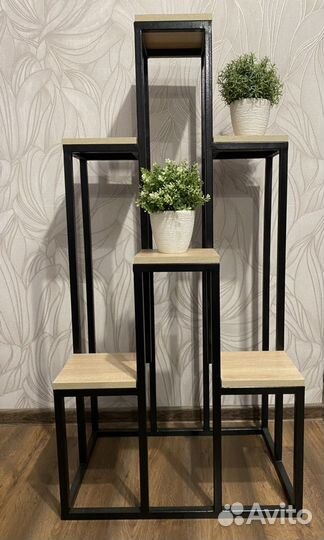 Полка для цветов напольная металлическая