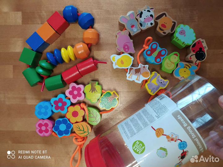 Развивающие игрушки деревянные бусы