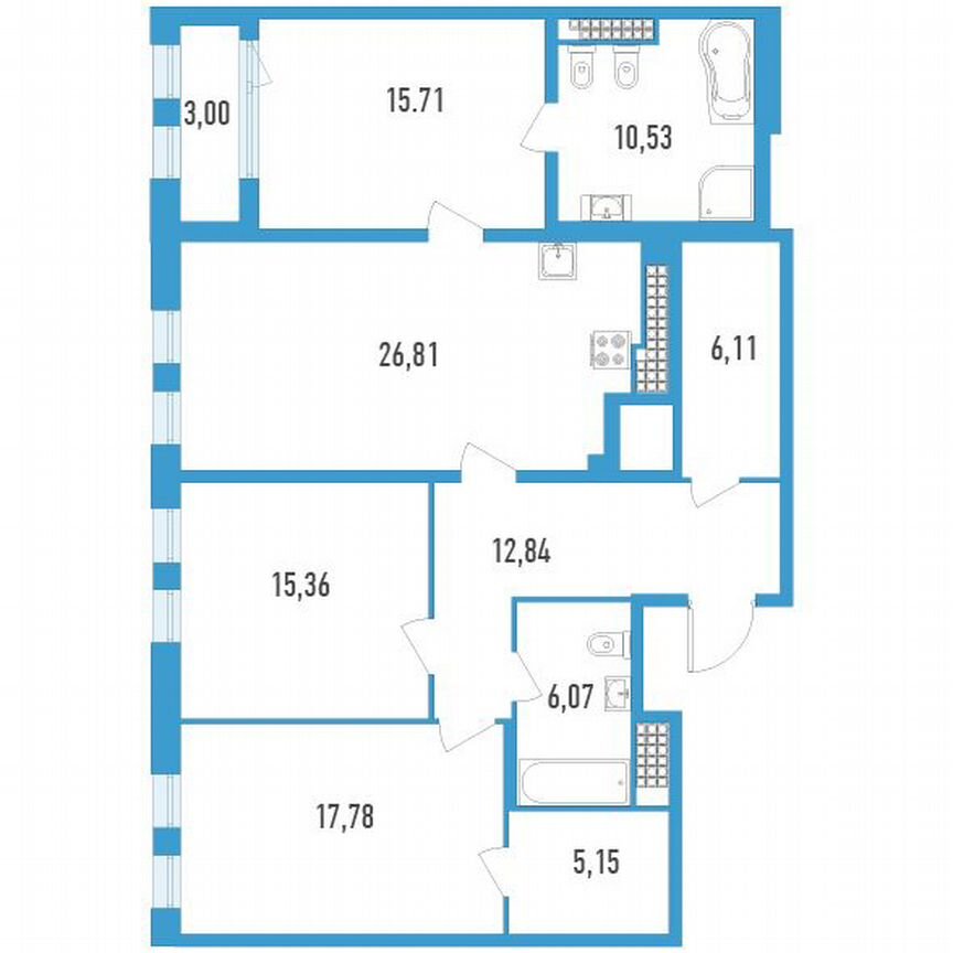 3-к. квартира, 117 м², 18/23 эт.