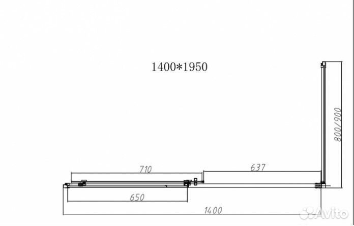 Душевой уголок Vincea Slim-N VSR-4SN 140x90 брашированное золото