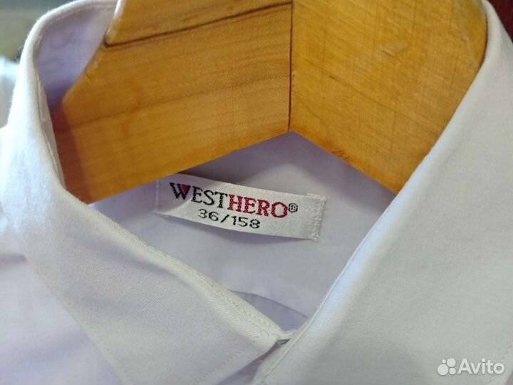 Белая рубашка на мальчика 158