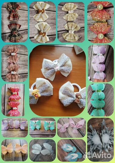 Бантики ручной работы, резиночки