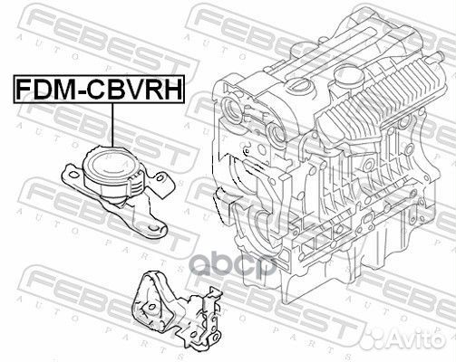 Опора двс ford focus 2 04- прав. fdmcbvrh Febest