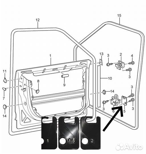 Пластины для устранения провисания дверей VAG