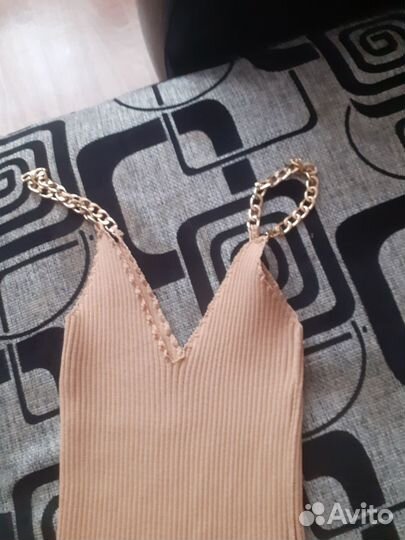 Платье лапша длинное с разрезом