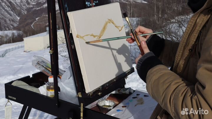 Мольберт этюдник на ножках. Складной