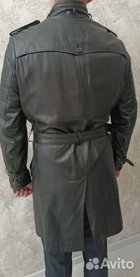Кожаный плащ мужской