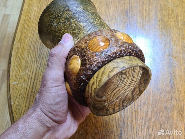 Ваза деревянная, 1980 г