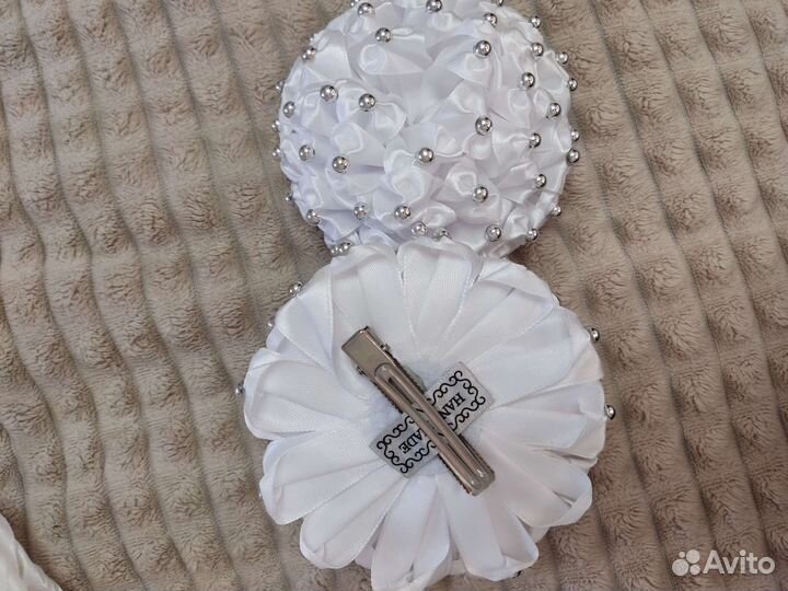 Банты для волос белые