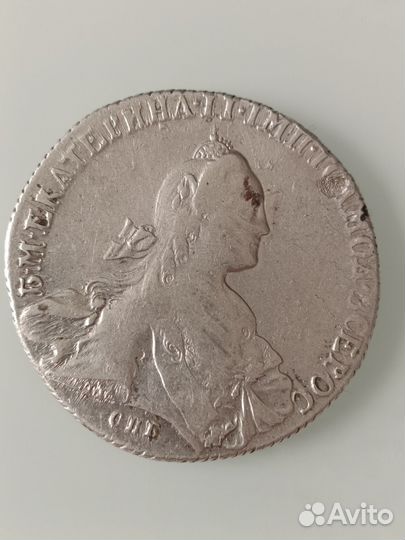 1 рубль 1766-го года. Буквы а ш