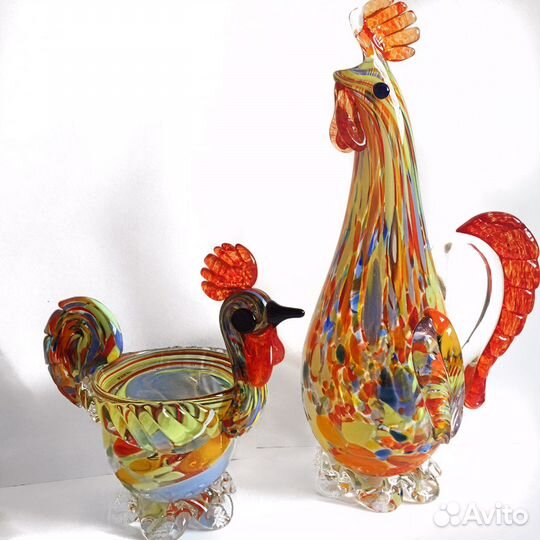 Изделия из стекла «Петушок и курочка»