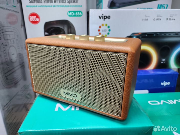 Колонка блютуз mivo m 45 ретро дизайн коричневый