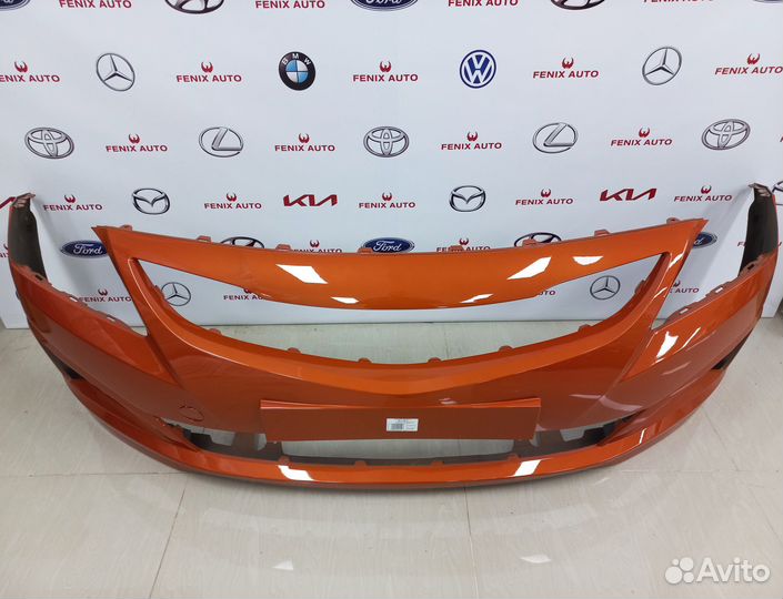 Бампер передний Hyundai Solaris 14-17 Оранжевый