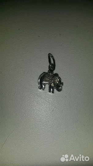 Серебряный Подвес Индийский Слоник