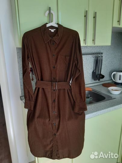 Платье вельветовое, 46, длина 107, ширина талии 51