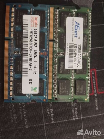 Оперативная память ddr3 две планки по 2гига