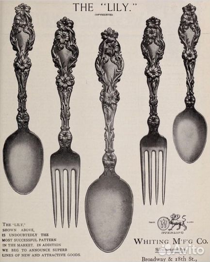 Старинные серебряные чайные ложки, США