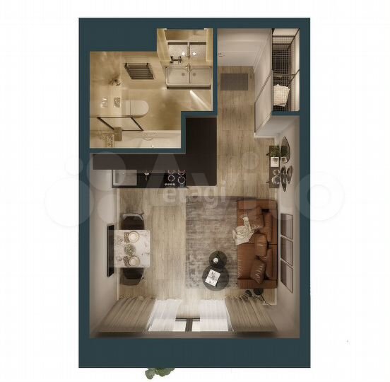 Квартира-студия, 22,7 м², 19/33 эт.