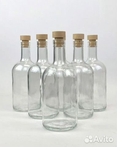 Бутылка стеклянная 0,5л с пробкой объявление продам