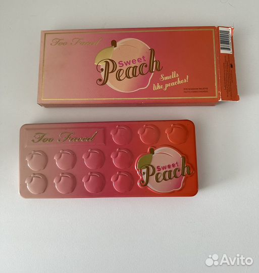 Too faced sweet peach палетка теней, оригинал