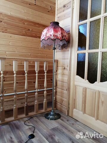 Торшер напольный ручной работы, роспись по шелку