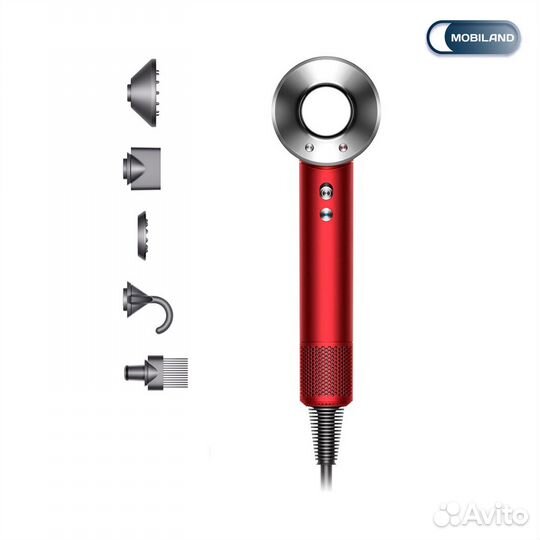 Фен Dyson Supersonic HD07, Red/Nickel
