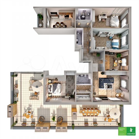5-к. квартира, 190,1 м², 5/10 эт.
