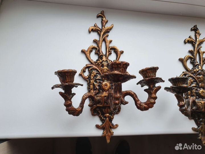 Подсвечник настенная бра бронза