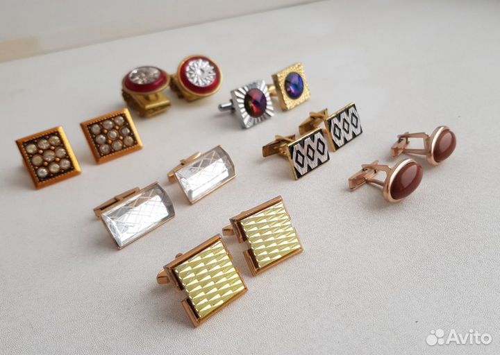 Запонки СССР. Украшение для мужчин. 7 пар. Разные
