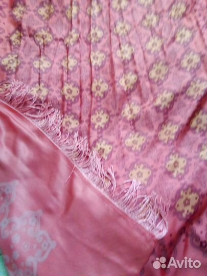 Скатерть лён, покрывало шёлк с бахромой