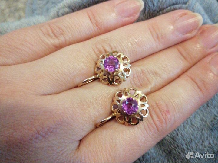 Золотые серьги СССР 583 пробы