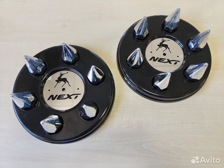 Колпаки газель черные + пики + середина из нержаве