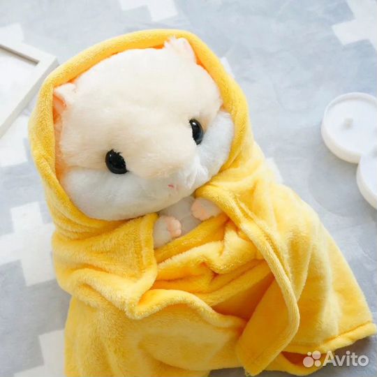 Новогодний хомяк Игрушка плед подушка