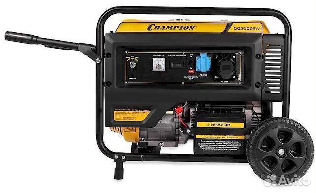 Бензогенератор Champion GG5000EW колеса, эл.старт