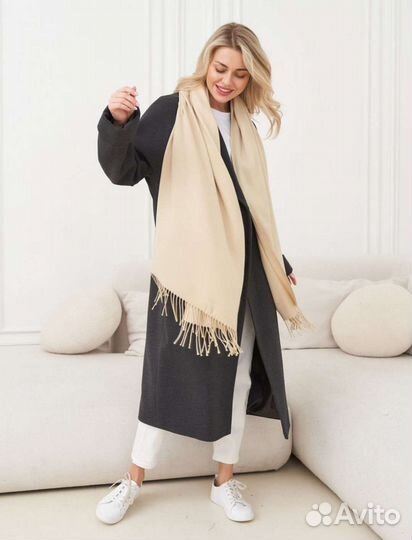 Шарф женский палантин однотонный