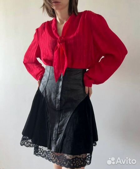 Юбка кожа и замша винтаж