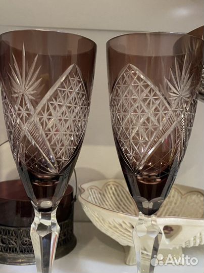 Фужеры марганцевое стекло СССР