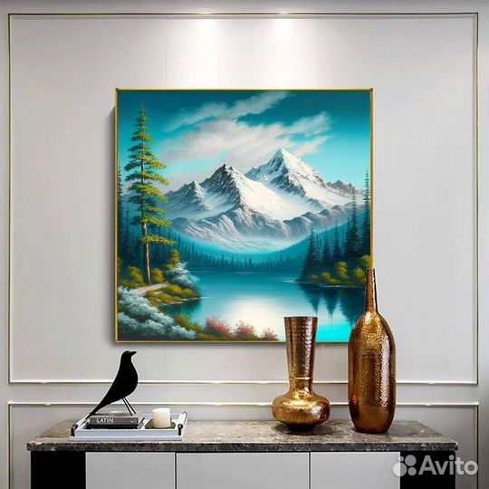 Интерьерная картина маслом горный пейзаж
