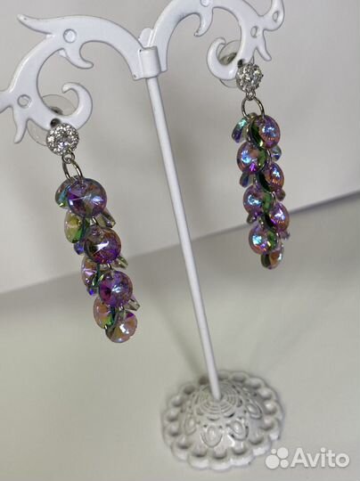 Серьги с камнями Swarovski