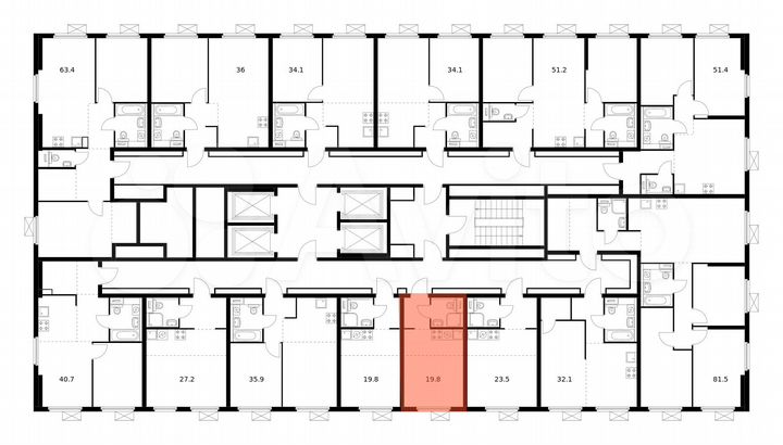 Квартира-студия, 19,8 м², 29/33 эт.