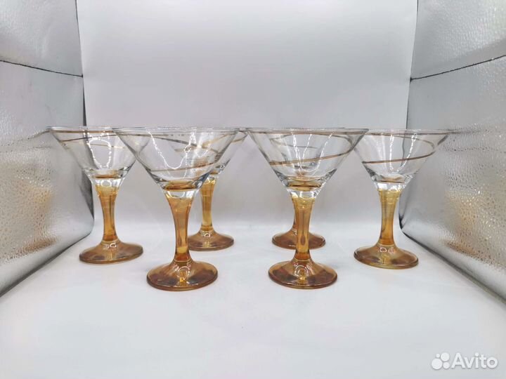 Бокалы фужеры для Мартини Медовое стекло СССР