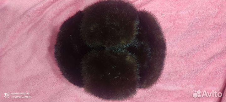 Шапка ушанка норковая, цельная