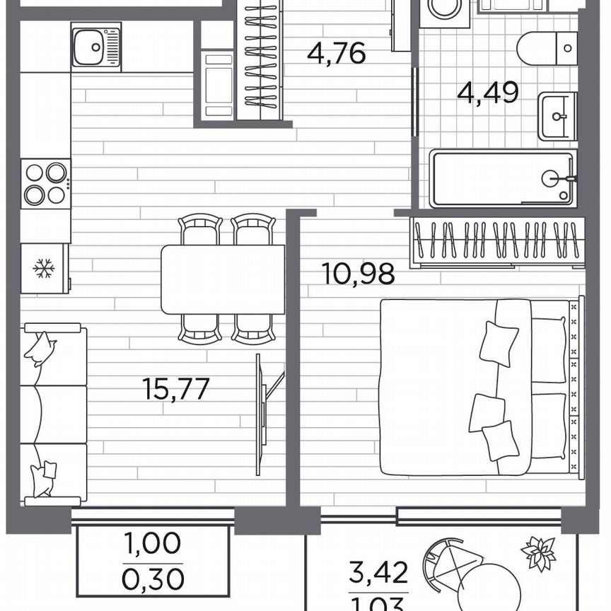 1-к. квартира, 37,3 м², 5/5 эт.